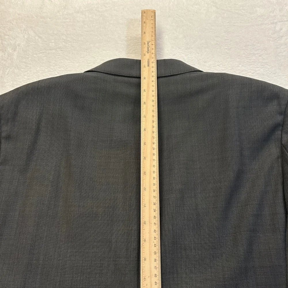 Jos. A. Bank Reserve Suit Reda Wool 2pc Sz 44R W38 Gray Pleated Cuffed Sharkskin